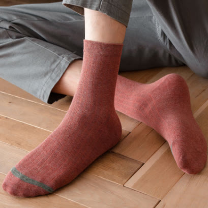 Baumwollsocken in Übergröße, einfarbig (6 Paar)