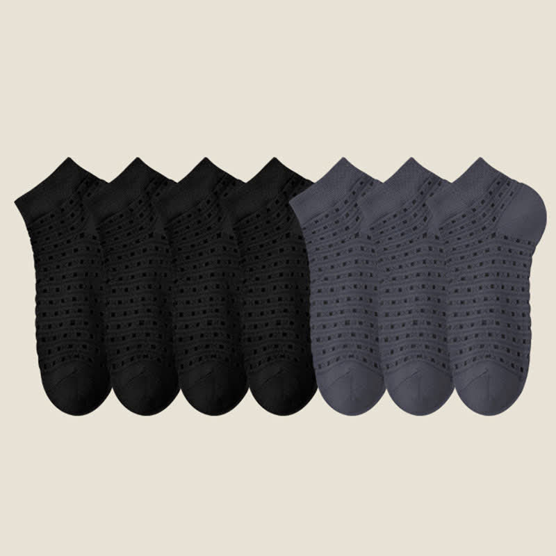 Knöchelsocken aus hohlem Netzgewebe (7 Paar) - Schwarz*4+Dunkelgrau*3 - EU38-44 (US5-11) - image 16