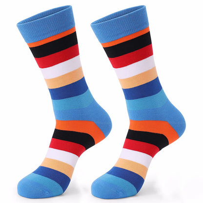Bunt gestreifte Crew-Socken aus Baumwolle (5 Paar)