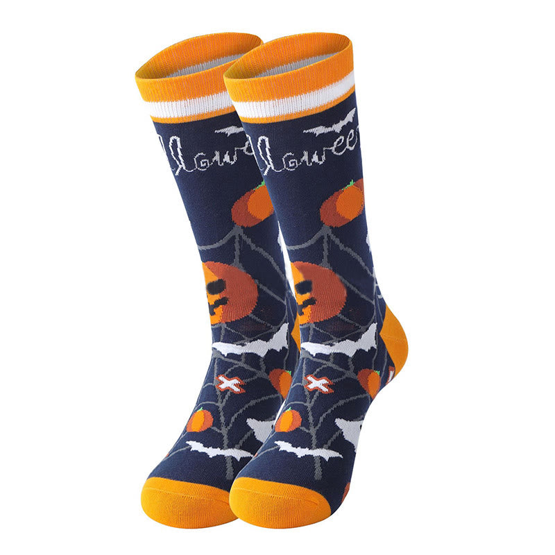 Baumwollsocken mit Halloween-Kürbismotiv in Übergröße (5 Paar) - image 4