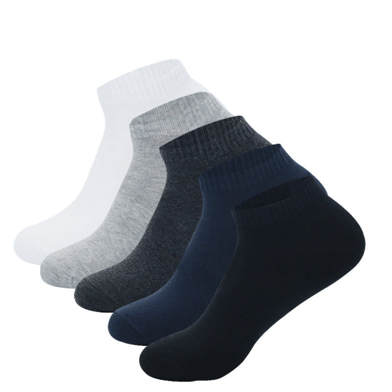 Deodorant-Knöchelsocken (5 Paar) - 43-48 - Weiß & Schwarz & Grau & Dunkelgrau & Dunkelblau - image 1