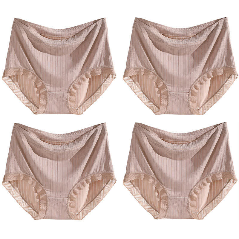 Nahtlose Slips mit hoher Taille in Übergröße (4 Paar)
