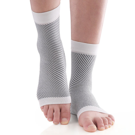 Knöchelbandage mit einfarbigen Streifen und Fußgewölbeunterstützung - Weiß - XL - image 0
