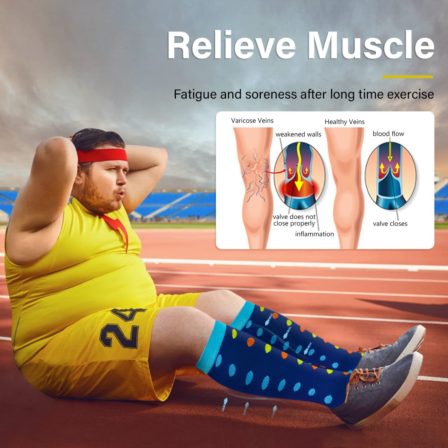 Plusock Kompressionsstrümpfe mit Punktmuster in Übergrößen 2XL-7XL (3 Paar) - image 4