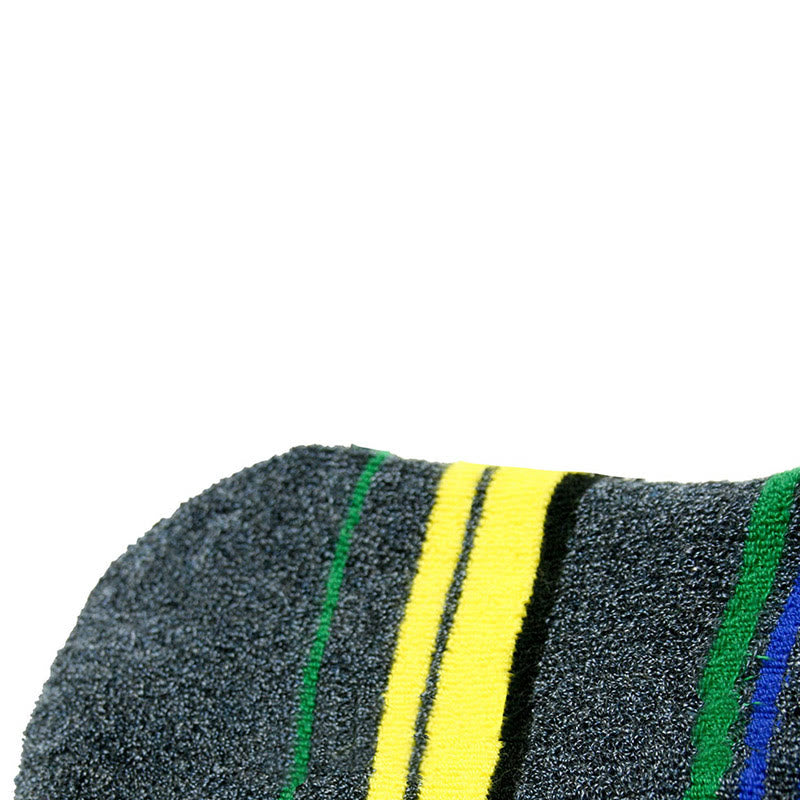 Dunkelgrüne gestreifte, kniehohe, gepolsterte Socken - image 6