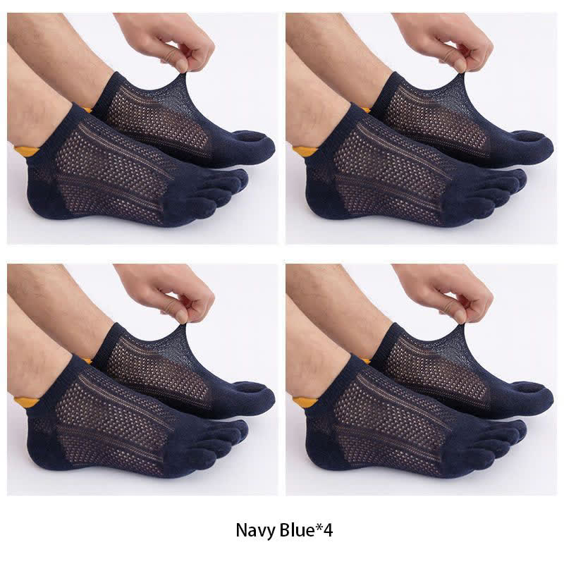 Fünf Zehen Baumwoll-Ausrichtungssocken (4 Paar) - Marineblau - EU38-45 (US5-11) - image 12