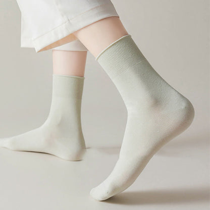 Einfarbige, hochelastische Viertelsocken (5 Paar)