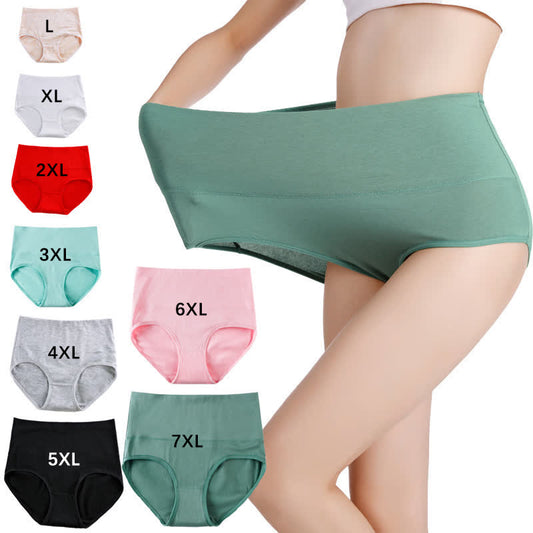 Hochgeschnittene, bequeme Slips aus festem Stoff (4er-Pack) - Mehrfarbig (8 Paar) - 7XL - image 0