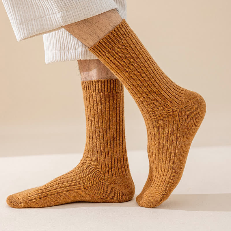 Plus Size Uni Color Warm Quarter Socks(6 Pairs) - image 1