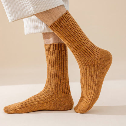 Plus Size Uni Color Warm Quarter Socks(6 Pairs) - image 1