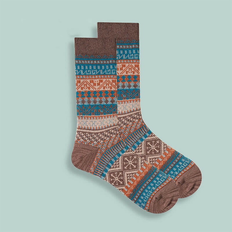 Retro-Socken aus weicher Baumwolle (10 Paar) - Braun - EU37-43 (US4-9) - image 8