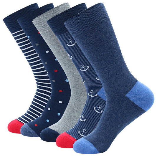 Lustige Crew-Socken mit Rudermuster (5 Paar)