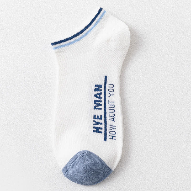 Wadenweite Baumwollsocken mit Buchstabenmuster (3 Paar) - 42-48 - Weiß - image 5