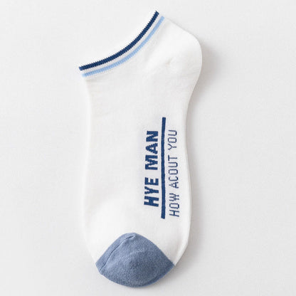 Wadenweite Baumwollsocken mit Buchstabenmuster (3 Paar) - 42-48 - Weiß - image 5