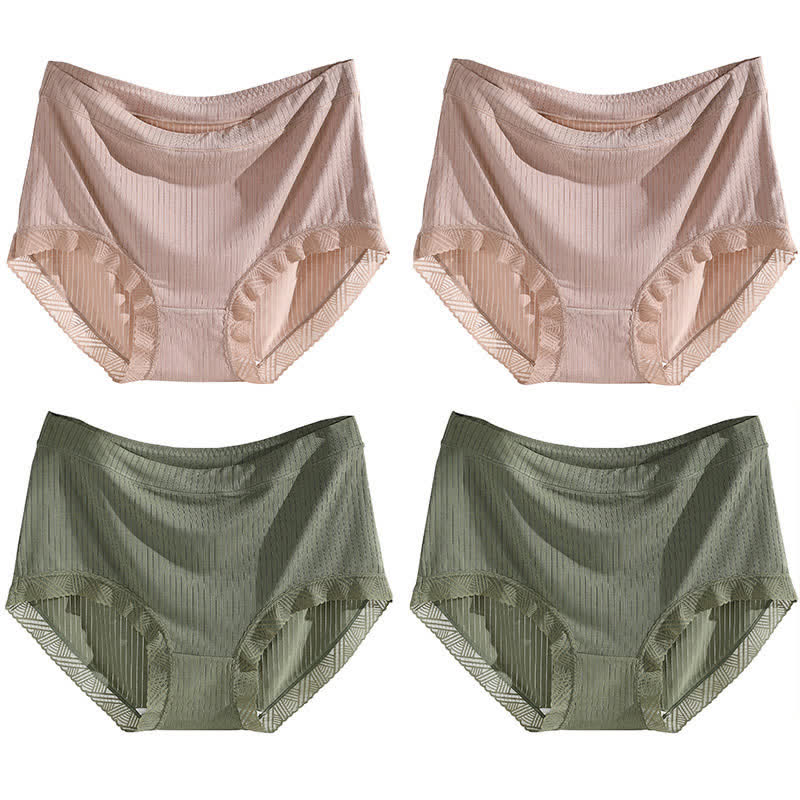 Nahtlose Slips mit hoher Taille in Übergröße (4 Paar)