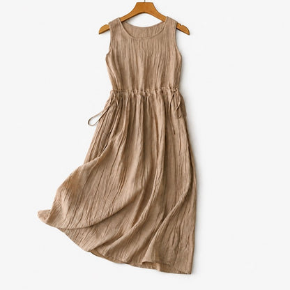 Ramie Lyocell Midikleid mit Kordelzug - image 20
