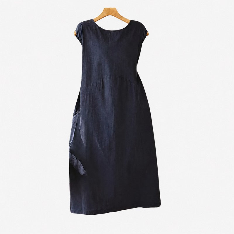 Midikleid aus strukturiertem Baumwollmischgewebe - Schwarz - 2XL - image 7