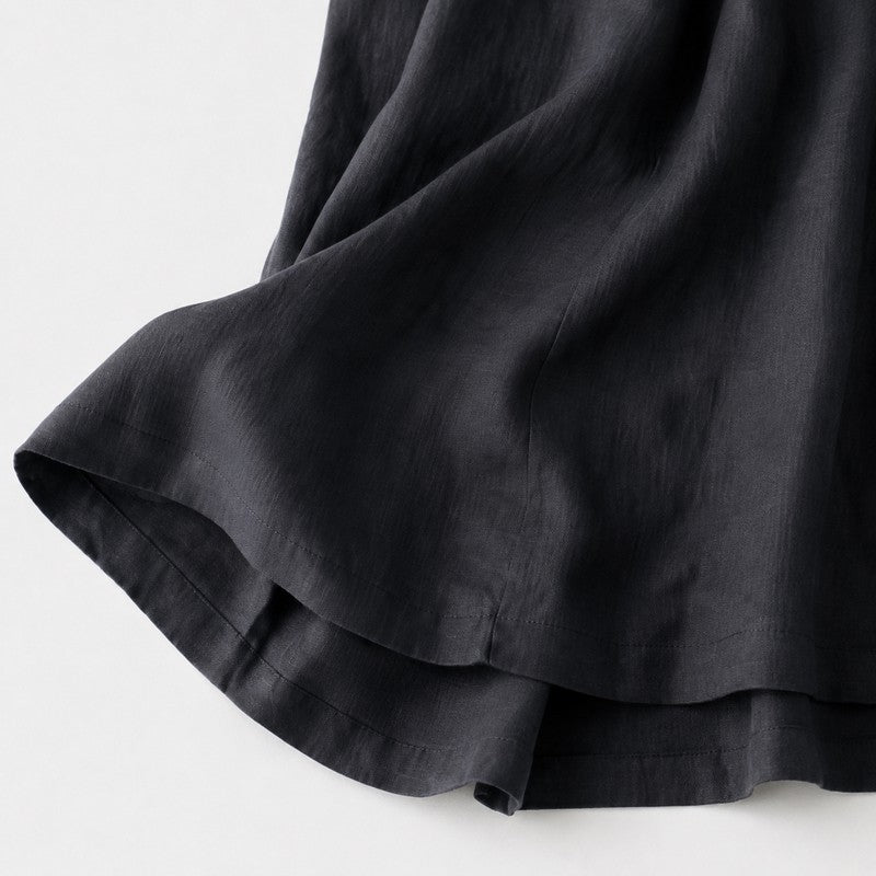 Maxikleid aus Baumwoll-Leinen-Mischgewebe mit V-Ausschnitt - image 4