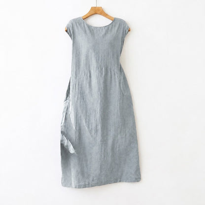 Midikleid aus strukturiertem Baumwollmischgewebe - Grau - 2XL - image 6