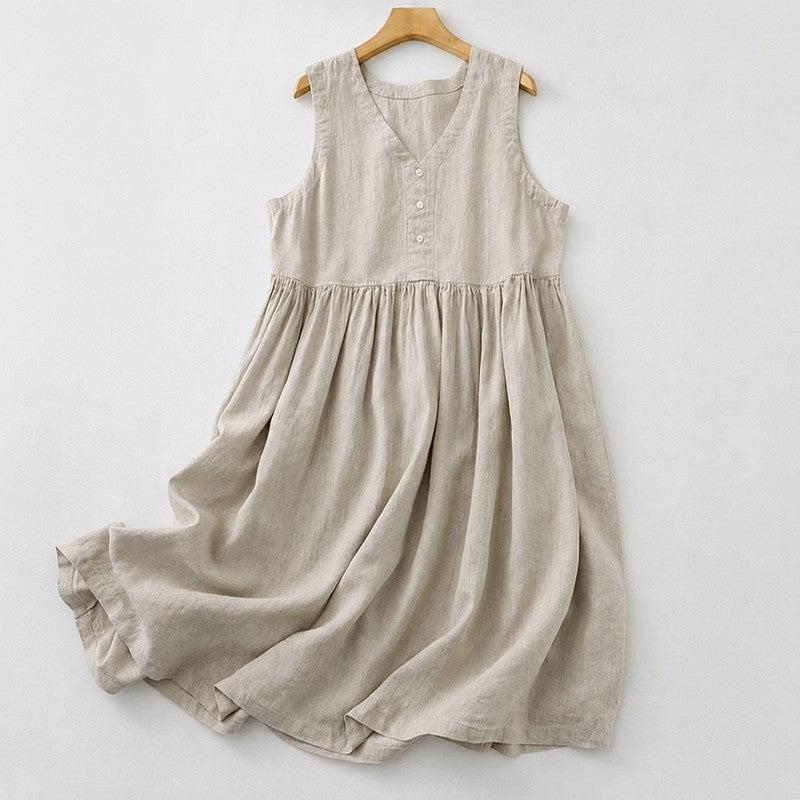 Midikleid mit Struktur und Knopfleiste vorne - image 8