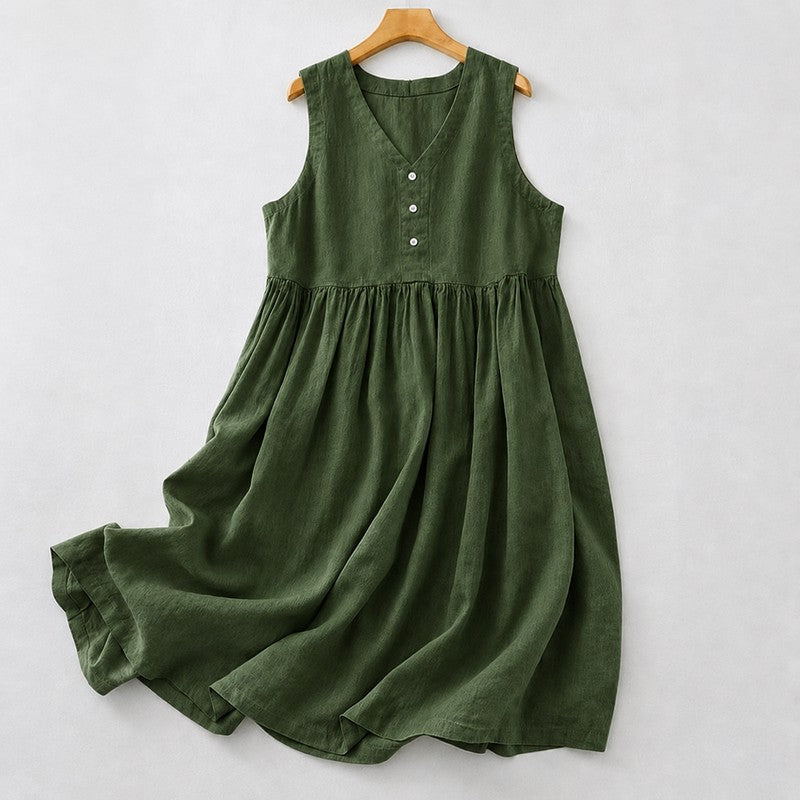 Midikleid mit Struktur und Knopfleiste vorne - image 7