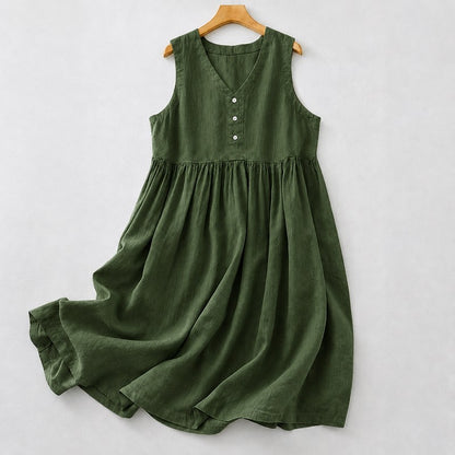 Midikleid mit Struktur und Knopfleiste vorne - image 7