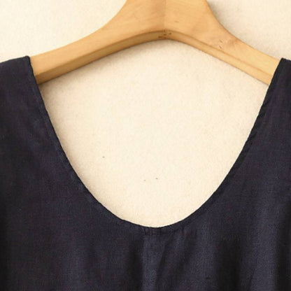 Lässiges ärmelloses Baumwoll-Midikleid - image 14