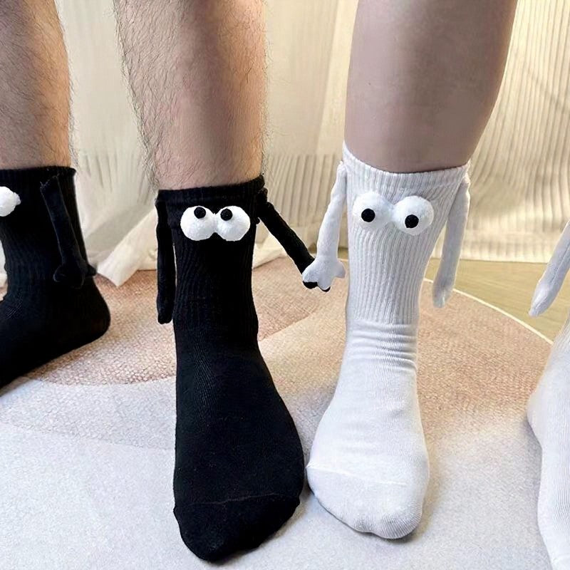 Verspielte 3D-Augen-Magnethand-Socken mit Vierteldollar-Motiv (2 Paar) - image 4