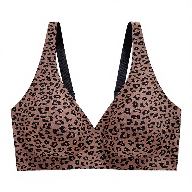 Kabelloser BH mit Polka-Dot- und Leopardenmuster - Kaffee - 3XL - image 12