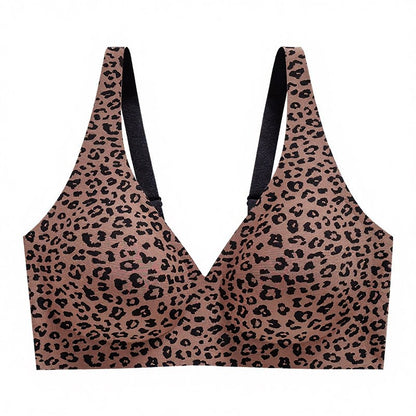 Kabelloser BH mit Polka-Dot- und Leopardenmuster - Kaffee - 3XL - image 12