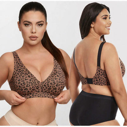 Kabelloser BH mit Polka-Dot- und Leopardenmuster - image 0