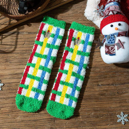 Festliche, flauschige Karosocken (6 Paar) - image 6