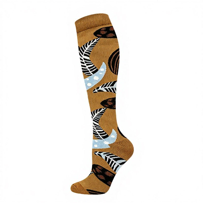 Kompressionsstrümpfe mit Polka-Dot-Blumenmuster (4 Paar) - Kaffee - S/M - image 8