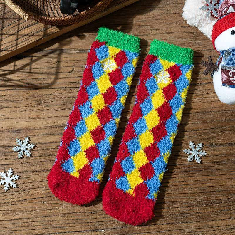 Festliche, flauschige Karosocken (6 Paar) - image 3