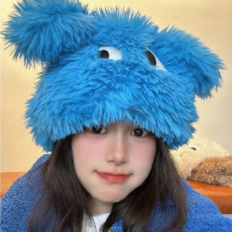 Flauschige Wintermütze mit Bärenohren - Blau - Einheitsgröße - image 3