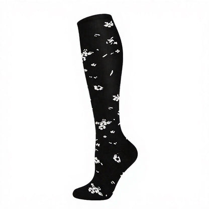 Kompressionsstrümpfe mit Polka-Dot-Blumenmuster (4 Paar) - Schwarz - S/M - image 7