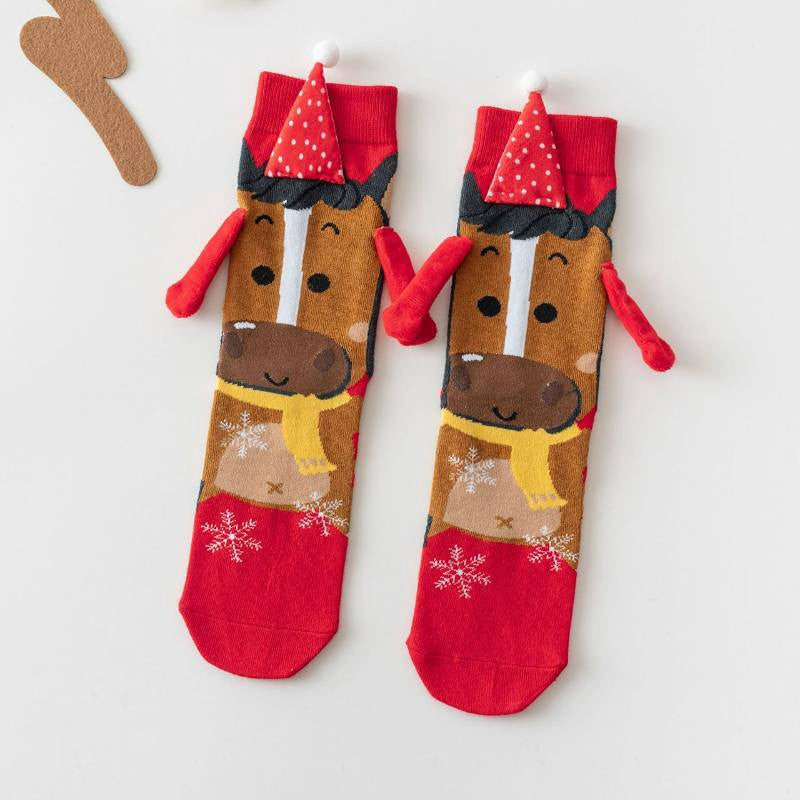 Strickhand mit Weihnachtsbaummotiv hält Viertelsocken - B - EU36-42 (US3-8,5) - image 3