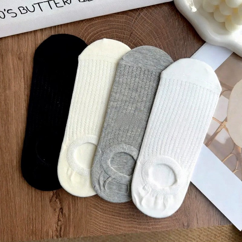 Gerippte, atmungsaktive, unsichtbare Socken (4 Paar) - image 4