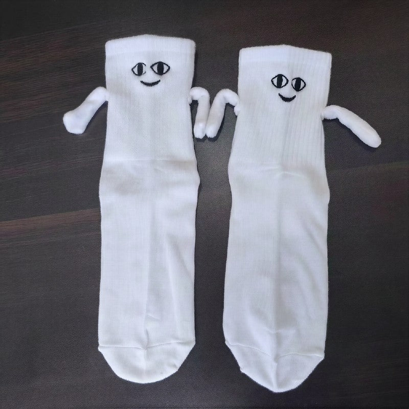 Magnetische Socken mit lächelnder Hand, die ein Vierteldollarstück hält (2 Paar) - Weiß - EU36-42 (US3-8,5) - image 3