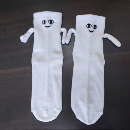 Magnetische Socken mit lächelnder Hand, die ein Vierteldollarstück hält (2 Paar) - Weiß - EU36-42 (US3-8,5) - image 3