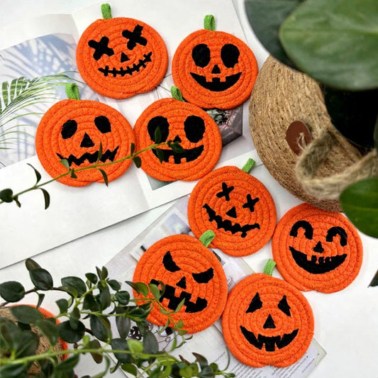 Halloween-Kürbis-Untersetzer (8-teilig) - Mehrfarbig - Einheitsgröße - image 0