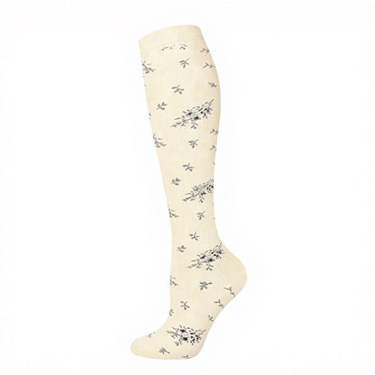 Kompressionsstrümpfe mit Polka-Dot-Blumenmuster (4 Paar) - Beige - S/M - image 6