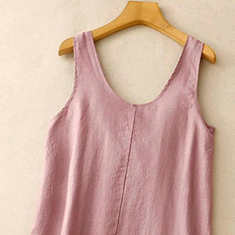 Lässiges ärmelloses Baumwoll-Midikleid - image 16