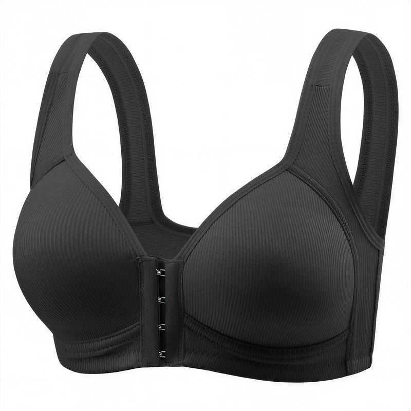 Kabelloser BH mit Frontverschluss für optimalen Halt im Alltag - Schwarz - 2XL - image 9