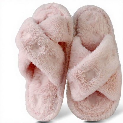 Gekreuzte, plüschige offene Zehenpantoffeln - Rosa - EU44-45 (US9-10) - image 9