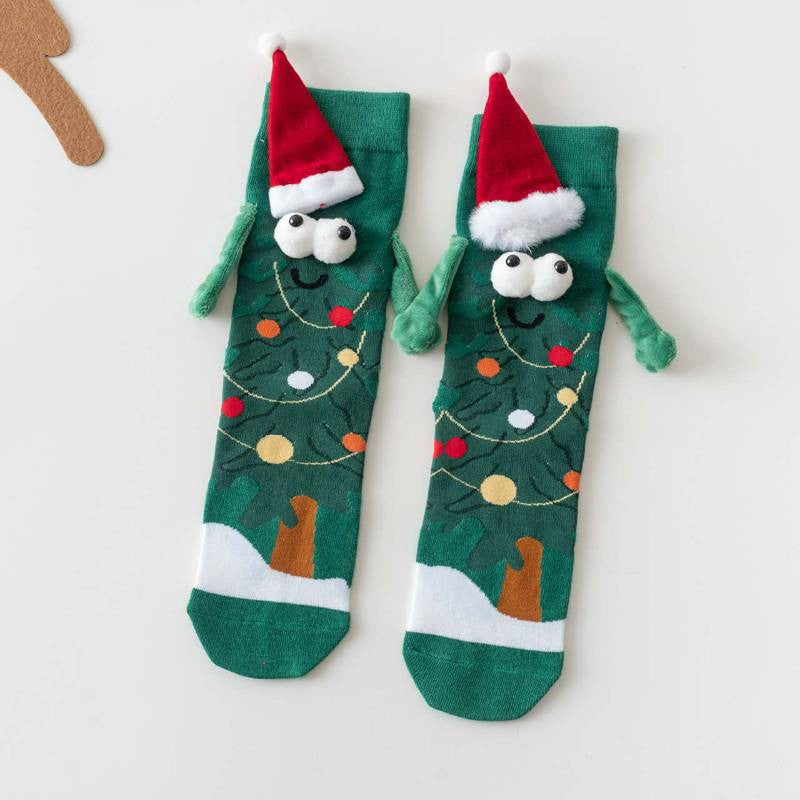 Strickhand mit Weihnachtsbaummotiv hält Viertelsocken - A - EU36-42 (US3-8,5) - image 2