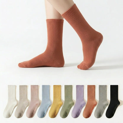 Weiche, gerippte Yoga-Socken aus Baumwollmischgewebe (4 Paar) - image 0