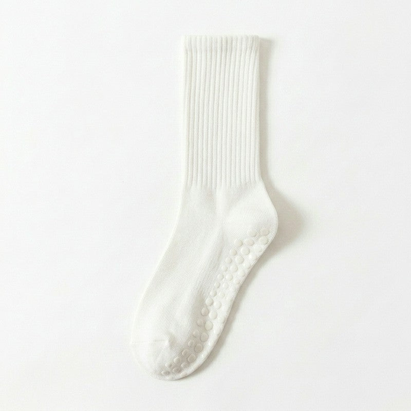 Weiche, gerippte Yoga-Socken aus Baumwollmischgewebe (4 Paar) - Weiß + Rosa + Grün + Blau - EU35-40 (US2-7) - image 3