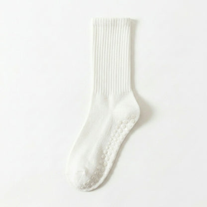 Weiche, gerippte Yoga-Socken aus Baumwollmischgewebe (4 Paar) - Weiß + Rosa + Grün + Blau - EU35-40 (US2-7) - image 3