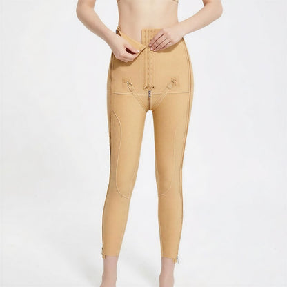 Hochgeschnittene, verstellbare Shapewear-Hose mit Doppelreißverschluss und doppeltem Reißverschluss - image 5